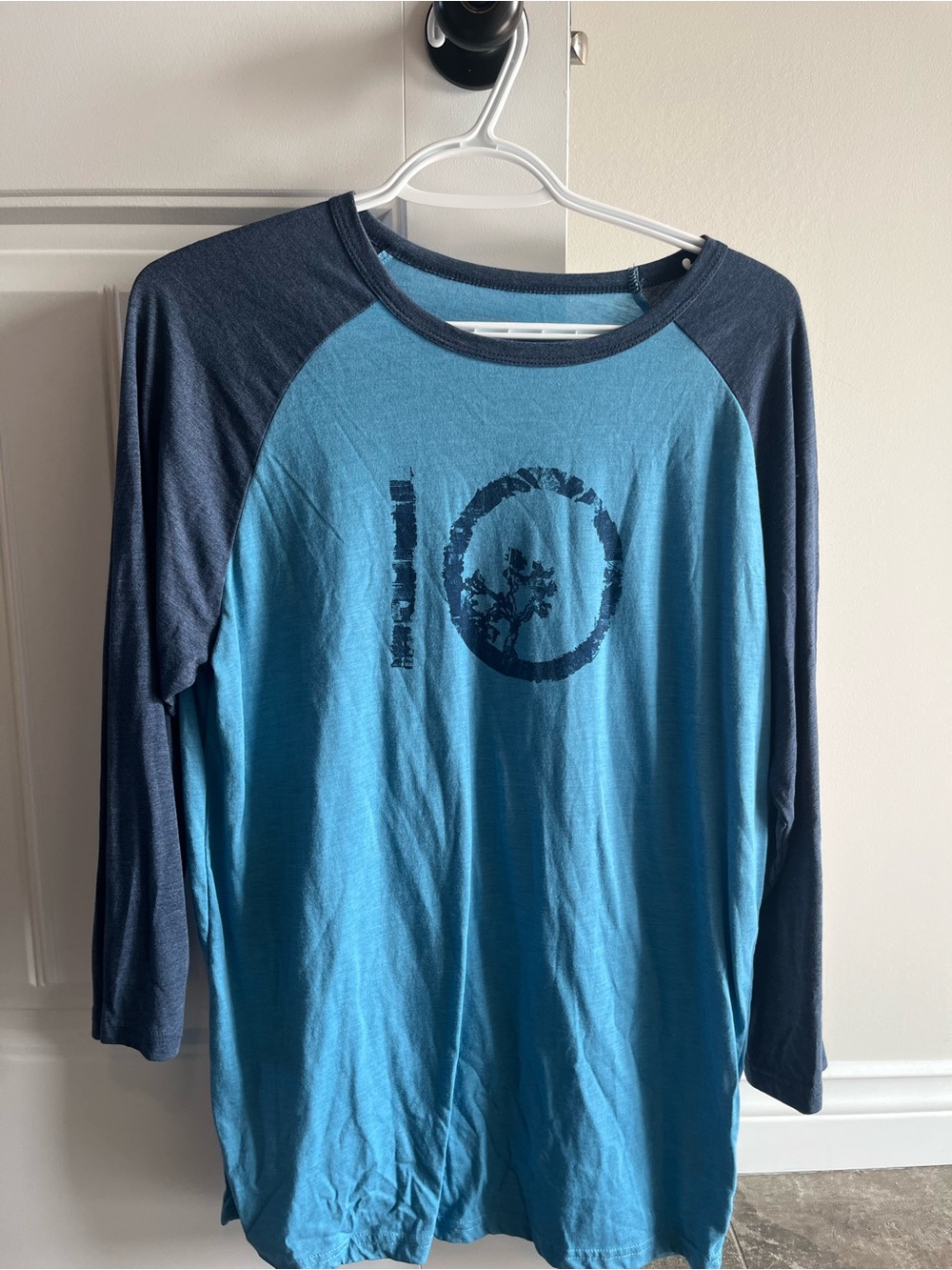 tentree Two-Tone Blue Raglan Long-Sleeve Shirt